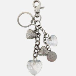 Kathy Van Zeeland  Crystal Hearts Bag Charm Keychain Clip Y2K Vintage